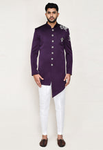 Load image into Gallery viewer, Purple Polyester Indo Western Suit
