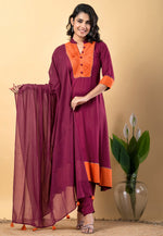 Load image into Gallery viewer, Purple Rayon Readymade Pant Style Suit
