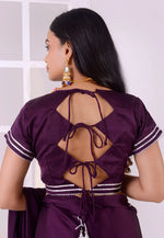 Load image into Gallery viewer, Purple Satin Silk Readymade Blouse
