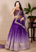 Load image into Gallery viewer, Purple Shimmer Lehenga Choli
