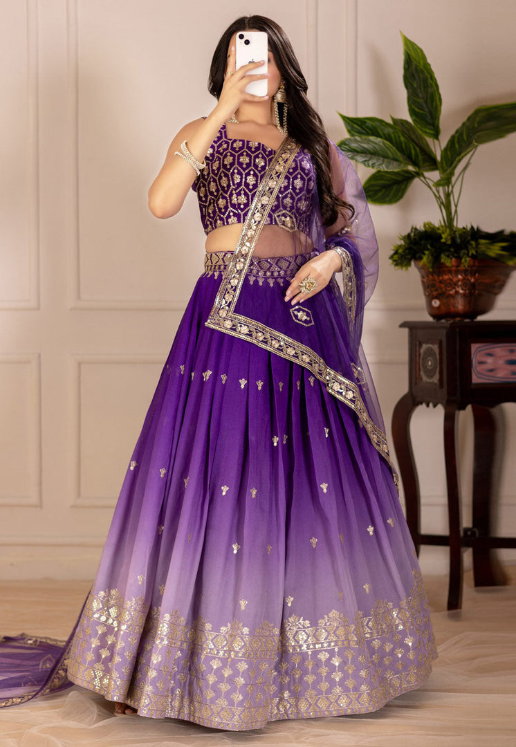 Purple Shimmer Lehenga Choli