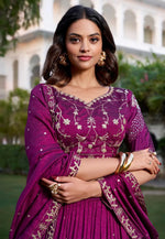 Load image into Gallery viewer, Purple Silk Circular Lehenga Choli
