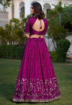 Load image into Gallery viewer, Purple Silk Circular Lehenga Choli

