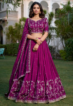 Load image into Gallery viewer, Purple Silk Circular Lehenga Choli
