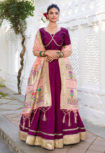Load image into Gallery viewer, Purple Silk Circular Lehenga Choli

