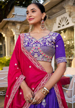 Load image into Gallery viewer, Purple Silk Circular Lehenga Choli
