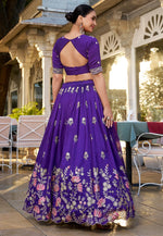 Load image into Gallery viewer, Purple Silk Circular Lehenga Choli
