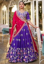 Load image into Gallery viewer, Purple Silk Circular Lehenga Choli
