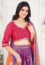 Load image into Gallery viewer, Purple Silk Circular Lehenga Choli
