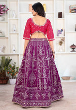 Load image into Gallery viewer, Purple Silk Circular Lehenga Choli
