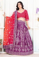 Load image into Gallery viewer, Purple Silk Circular Lehenga Choli

