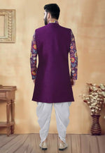 Load image into Gallery viewer, Purple Silk Dhoti Sherwani
