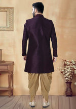 Load image into Gallery viewer, Purple Silk Dhoti Sherwani
