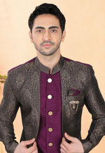 Load image into Gallery viewer, Purple Silk Indo Western Suit
