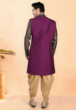 Load image into Gallery viewer, Purple Silk Indo Western Suit
