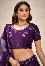 Load image into Gallery viewer, Purple Silk Lehenga Choli
