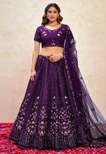 Load image into Gallery viewer, Purple Silk Lehenga Choli
