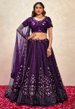 Load image into Gallery viewer, Purple Silk Lehenga Choli
