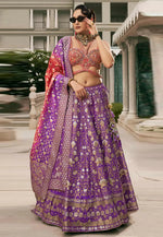 Load image into Gallery viewer, Purple Silk Lehenga Choli
