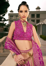 Load image into Gallery viewer, Purple Silk Lehenga Choli For Wedding
