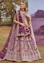 Load image into Gallery viewer, Purple Silk Lehenga Choli For Wedding
