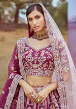 Load image into Gallery viewer, Purple Silk Lehenga Choli For Wedding
