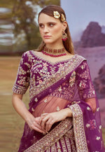 Load image into Gallery viewer, Purple Silk Lehenga Choli For Wedding
