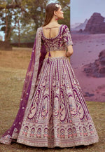 Load image into Gallery viewer, Purple Silk Lehenga Choli For Wedding
