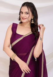 Purple Silk Lehenga Saree