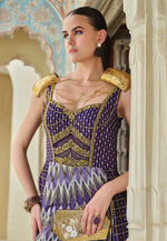 Load image into Gallery viewer, Purple Silk Long Anarkali Suit
