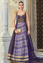 Load image into Gallery viewer, Purple Silk Long Anarkali Suit
