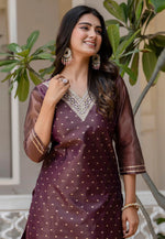 Load image into Gallery viewer, Purple Silk Long Tunic
