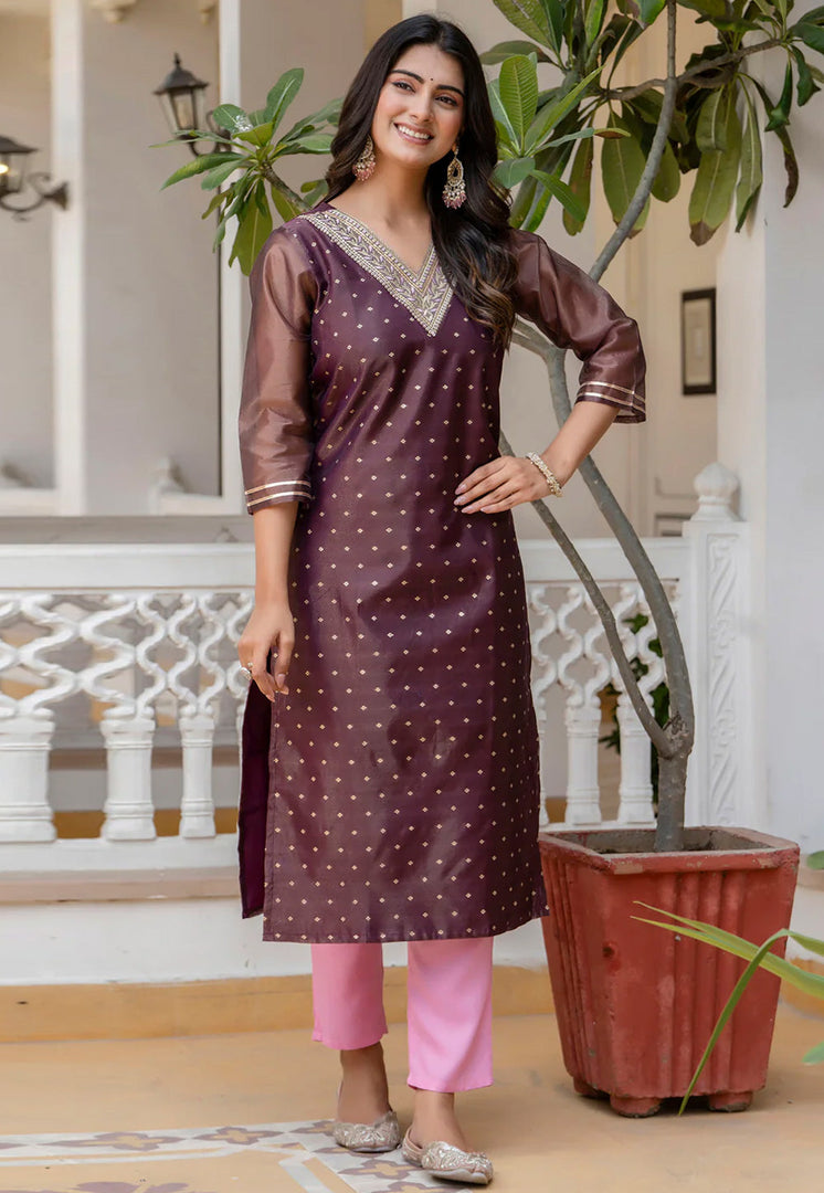 Purple Silk Long Tunic