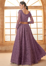 Load image into Gallery viewer, Purple Silk Net Lehenga Choli
