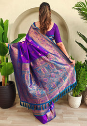 Purple Silk Paithani Saree