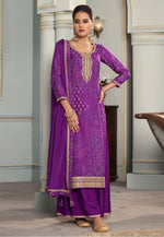 Load image into Gallery viewer, Purple Silk Pakistani Suit
