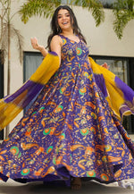 Load image into Gallery viewer, Purple Silk Readymade Anarkali Suit
