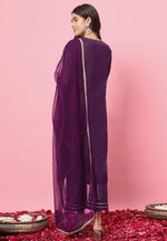 Load image into Gallery viewer, Purple Silk Readymade Pakistani Suit
