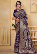 Load image into Gallery viewer, Purple Silk Saree With Blouse
