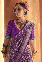 Load image into Gallery viewer, Purple Silk Saree With Blouse
