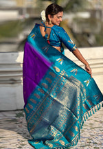 Load image into Gallery viewer, Purple Silk Saree With Blouse
