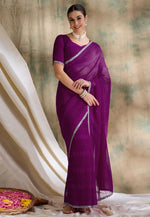 Load image into Gallery viewer, Purple Silk Saree With Blouse