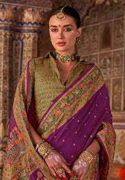 Purple Silk Saree With Blouse