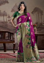 Load image into Gallery viewer, Purple Silk Saree With Blouse