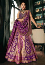 Load image into Gallery viewer, Purple Silk Wedding Lehenga Choli
