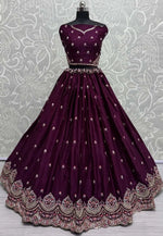 Load image into Gallery viewer, Purple Silk Wedding Lehenga Choli
