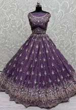 Load image into Gallery viewer, Purple Silk Wedding Lehenga Choli
