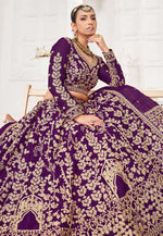 Load image into Gallery viewer, Purple Silk Wedding Lehenga Choli
