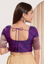 Load image into Gallery viewer, Purple Taffeta Readymade Blouse
