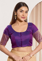 Load image into Gallery viewer, Purple Taffeta Readymade Blouse
